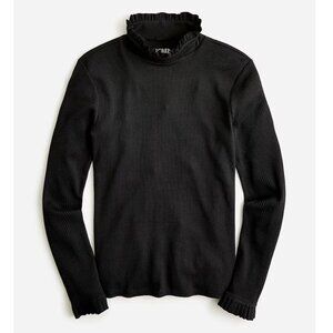 NWOT J. Crew Vintage Rib Ruffle Mockneck T-shirt